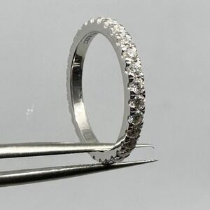 Moissanite Eternity Ring Band 925 18K White Gold Wedding Anniversary 1 Ct